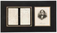 Signed holograph bifolium letter with portrait