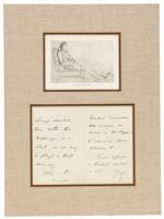 Signed holograph bifolium letter with portrait