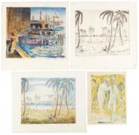 Collection of approximately 28 lithographs, etchings, woodblock, and other prints, most signed by the artists