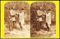Indians Counting - cabinet-size stereoview from the Powell survey of the Colorado River