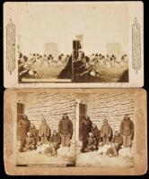 Two cabinet-size stereoviews of Apache Indians