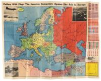 Follow With Flags The Invasion Campaigns Against The Axis In Europe.