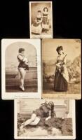 Three cabinet cards & 1 carte-de-visite of San Francisco actresses and show business personalities