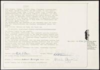 Contract for the sale of William Burroughs' archive, signed by the participants