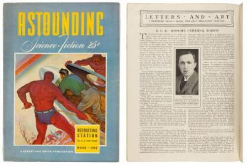 Review of the New York premier of Karel Capek's &ldquo;Rossum&rsquo;s Universal Robots&rdquo; and the first appearance of Isaac Asimov&rsquo;s &ldquo;Laws of Robotics&rdquo;