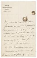 Autograph Letter Signed about the British Museum&rsquo;s collection of reptiles and amphibians