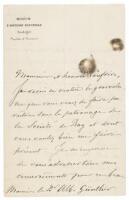 Autograph Letter Signed about the British Museum’s collection of reptiles and amphibians