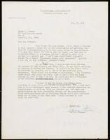 Typed letter signed, responding to a reader's query