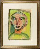 Watercolor self-portrait of Henry Miller