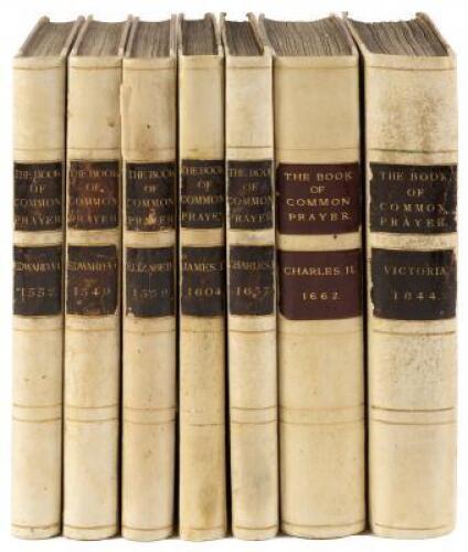 Complete set of William Pickering's printing of the historical Book of Common Prayer, as issued by the different English monarchs