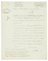 Letter from General Conclaux to Citoyen Caferelli