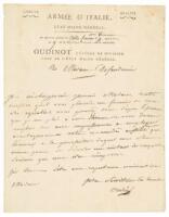 French autograph letter signed on military letterhead