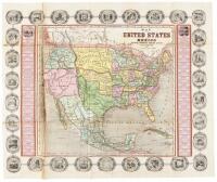 Map of the United States and Mexico Including Oregon, Texas and the Californias