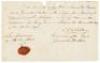 Autograph Document certifying a birth in mid-ocean en route from Europe to California