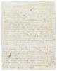 Letter with news about captured fugitive slave committing suicide in his jail cell