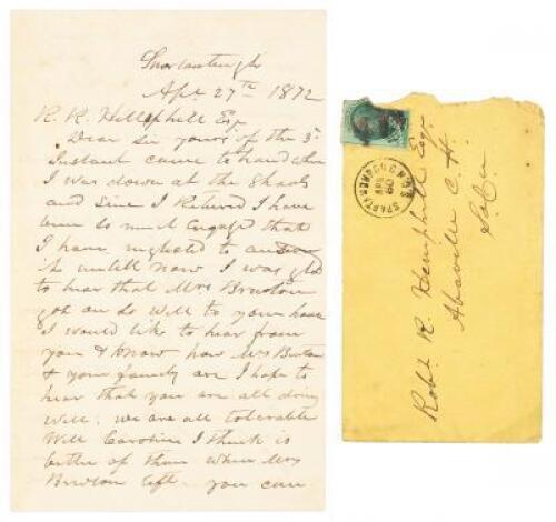 Letter about Union Army sent to suppress KKK violence