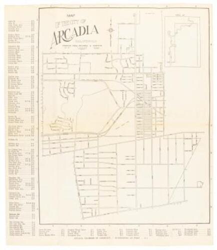 Map of the City of Arcadia California. Compiled from Records & Surveys June, 1941