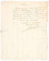 Letter from Major General Berthier to Brigadier General Barthelemy, then in transit to Vilna