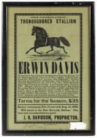 The Combination Thoroughbred Stallion Erwin Davis... Will stand at the Fair Grounds, Salinas...