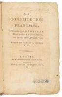 La Constitution Française, décrétée par l'Assemblée Nationale constituante, aux année 1789, 1790, 1791