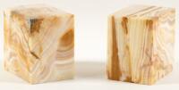 Two Cube Green Onyx Bookends