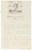 Letter by Napoléon Bonaparte, Général en Chef de L'Armée d'Italie, to Général de Division Baraguey d'Hilliers