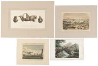 Six prints of Pacific islands, islanders, and their artifacts, 5 of them colored