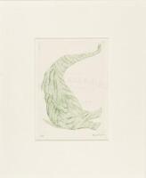 Seated Green Elephant - Original signed etching