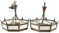 Pair of vintage Art Deco lighting fixtures