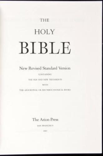 The Holy Bible: New Revised Standard Version Containing the Old and New Testaments, with the Apocryphal or Deuterocanonical Books