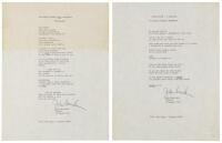 Two typed poems signed by John Sinclair