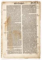 Nineteen leaves from the "Great Bible" of 1540, the Prophesy of Ezechiel