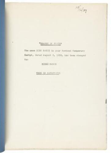 The Grapes of Wrath: Screenplay by Nunnally Johnson from the novel by John Steinbeck - Revised Temporary: August 5, 1939 with emendations from 10/13/39 and a memo from Darryl Zanuck, dated November 1, 1939.