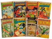 ADVENTURES INTO THE UNKNOWN Nos. 37, 38, 45, 47, 49, 50, 56, 59 * Lot of Eight Comics