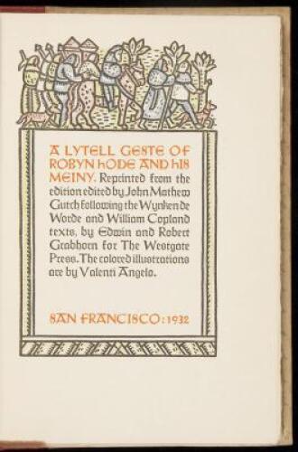 A Lytell Geste of Robyn Hode and His Meiny