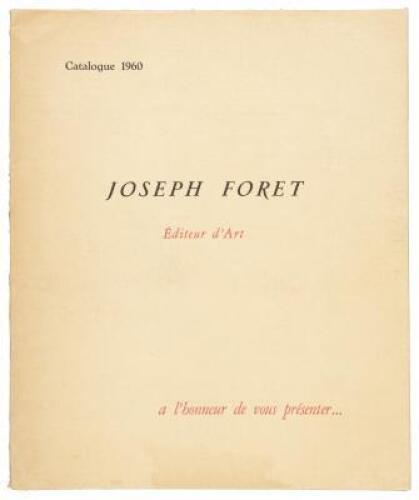 Joseph Foret Editeur d'Art. Catalogue 1960.