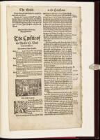 A Leaf from the First Edition of the First Complete Bible in English, The Coverdale Bible 1535