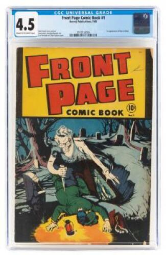 FRONT PAGE COMIC BOOK No. 1 * Early Supernatural Horror Cover