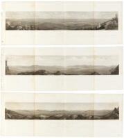 Three panoramic engravings by C. Schumann after F.W. Egloffstein, as published in the Pacific Railroad Reports