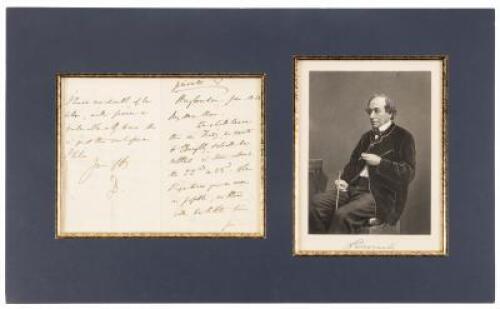 Signed holograph bifolium letter with engraved portrait