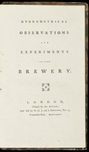 Hydrometrical Observations and Experiments in the Brewery