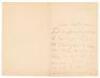 Autograph letter to Mme Catusse concerning a recent duel fought on l'&Icirc;le de la Jatte and referring to his lover Lucien Daudet