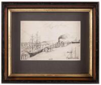 Pencil Sketch of Harbor, "May 29th, 1870"