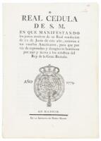 Real cedula de S.M. en que manifestando los justos motivos de su Real resolucion de 21. de Junio de este año, autoriza a̓ sus vasallos americanos, para que por via de represalias y desagravio hostilicen por mar y tierra a̓ los su̓bditos del rey de la Gra