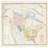 Map of the Indian Tribes of North America about 1600 A.D. along the Atlantic; & about 1800 A.D. Westwardly