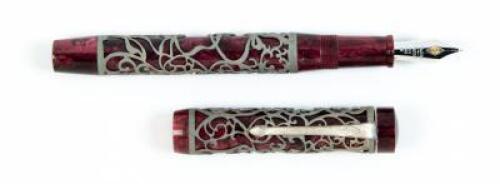 Chatsworth Burgundy and Silver Limited Edition Fountain Pen
