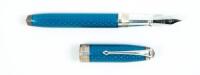 Blue Enamel and Sterling Silver Fountain Pen