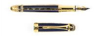 Faberge Blue Enamel and Vermeil Imperial Russian Limited Edition Fountain Pen