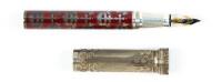Gothic Masterpiece Red Enamel and Sterling Silver Limited Edition Fountain Pen