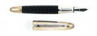 Sterling Silver and Etched Black Resin Fountain Pen